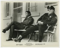6h455 IN THE HEAT OF THE NIGHT 8x10.25 still 1967 Rod Steiger & Sidney Poitier waiting unhappily!