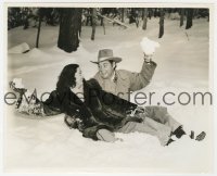 6h501 JOHNNY WEISSMULLER/LUPE VELEZ 8.25x10 still 1941 playing in the snow by Nat Dallinger