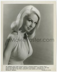 6h502 JOI LANSING 8x10.25 still 1965 in dress with plunging neckline from Marriage on the Rocks!