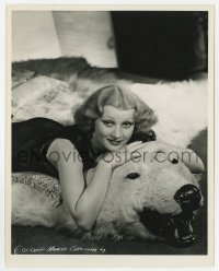 6h607 MARGOT GRAHAME 8x10 key book still 1936 great portrait laying on bear skin rug by Schafer!