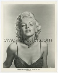 6h611 MARILYN MONROE 8.25x10.25 still 1953 sexiest Fox studio portrait wearing low-cut dress!