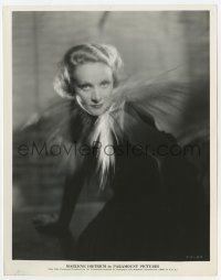 6h618 MARLENE DIETRICH 8x10.25 still 1934 sexy portrait with wild feather collar, Scarlet Empress!