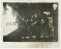 6h679 NIGHT OF THE LIVING DEAD 8x10 still 1968 wonderful image of zombies distracted by fire!