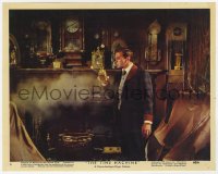 6h077 TIME MACHINE color 8x10 still #6 1960 close up of Rod Taylor blowing dust off tiny clock!