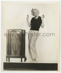 6h919 TOBY WING 8x9.75 still 1930s full-length portrait in casual outfit dancing by radio!