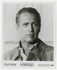 6h929 TOWERING INFERNO 8.25x10 still 1974 close up of perplexed Paul Newman as the architect!