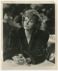 6h934 TWO-FACED WOMAN 8.25x10 still 1941 close up of Greta Garbo in fur coat looking concerned!