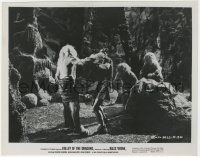 6h942 VALLEY OF THE DRAGONS 8x10.25 still 1961 Cesare Danova fighting monsters in cave!