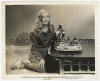 6h945 VERONICA LAKE 8.25x10 still 1941 kneeling on floor by table & pouring a cup of tea!