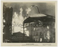 6h960 WAR OF THE WORLDS 8x10 still 1953 c/u of alien starship flying over the Hotel Marina!