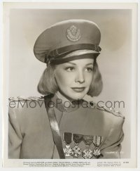 6h973 WHERE THERE'S LIFE 8.25x10 still 1947 head & shoulders c/u of decorated soldier Signe Hasso!
