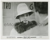 6h994 YESTERDAY, TODAY & TOMORROW 8.25x10 still 1964 sexy Sophia Loren in fur & hat, De Sica