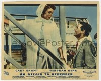 6h019 AFFAIR TO REMEMBER color English FOH LC 1957 c/u of Cary Grant smiling at Deborah Kerr!