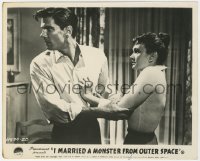 6h037 I MARRIED A MONSTER FROM OUTER SPACE English FOH LC 1958 c/u of Tom Tryon & Gloria Talbott!