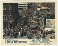 6h023 KID FOR TWO FARTHINGS color English FOH LC 1955 Carol Reed, overhead shot of crowded street!