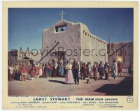 6h026 MAN FROM LARAMIE color English FOH LC 1955 James Stewart & many cast members outside church!