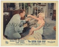 6h028 SEVEN YEAR ITCH color English FOH LC 1955 sexy Marilyn Monroe pours champagne for Tom Ewell!