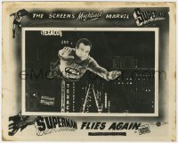6h041 SUPERMAN FLIES AGAIN English FOH LC 1954 great FX image of George Reeves flying, ultra rare!
