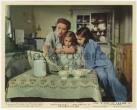 6h032 WINGS OF EAGLES color English FOH LC 1957 Maureen O'Hara & daughters w/newspaper, John Ford!