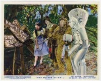 6h011 WIZARD OF OZ color English FOH LC R1955 Dorothy, Scarecrow, Lion & Tin Man by broken sign!