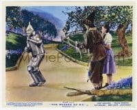 6h009 WIZARD OF OZ color English FOH LC R1955 Dorothy & Scarecrow watch smiling Tin Man on road!