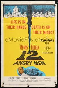6j001 12 ANGRY MEN 1sh 1957 Henry Fonda, Sidney Lumet jury classic, life is in their hands