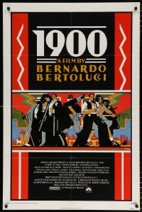 6j004 1900 1sh 1977 directed by Bernardo Bertolucci, Robert De Niro, cool Doug Johnson art!