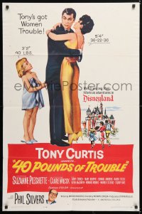 6j009 40 POUNDS OF TROUBLE 1sh 1963 Tony Curtis has women trouble, Suzanne Pleshette!