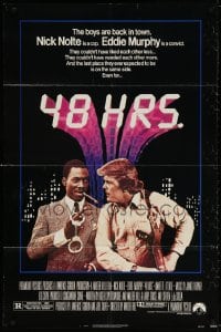 6j010 48 HRS. 1sh 1982 Nick Nolte is a cop who hates Eddie Murphy who is a convict!