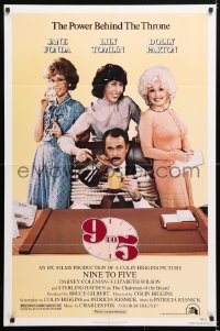 6j012 9 TO 5 1sh 1980 Dolly Parton, Jane Fonda & Lily Tomlin w/tied up Dabney Coleman!