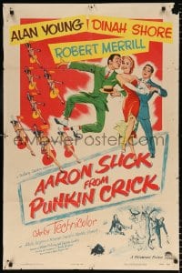 6j014 AARON SLICK FROM PUNKIN CRICK 1sh 1952 Alan Young, Dinah Shore, Robert Merrill, musical art!