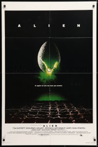 6j026 ALIEN int'l 1sh 1979 Ridley Scott outer space sci-fi monster classic, cool egg image!
