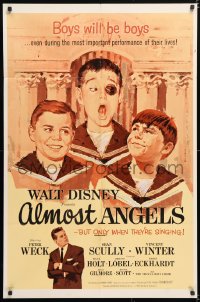 6j032 ALMOST ANGELS 1sh 1962 Disney, boys will be boys, but they're only angels when they're singing!