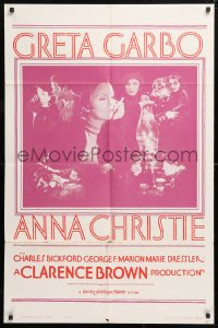 6j049 ANNA CHRISTIE 1sh R1962 Greta Garbo, Charles Bickford, Clarence Brown directed!