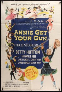 6j050 ANNIE GET YOUR GUN 1sh R1956 Betty Hutton as the greatest sharpshooter, Howard Keel