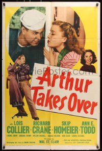 6j063 ARTHUR TAKES OVER 1sh 1948 Lois Collier & Richard Crane have to hide their marriage!