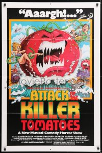 6j068 ATTACK OF THE KILLER TOMATOES 1sh 1979 wacky monster artwork by David Weisman!