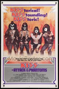6j069 ATTACK OF THE PHANTOMS 1sh 1978 cool portrait of KISS, Criss, Frehley, Simmons, Stanley