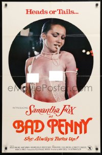 6j077 BAD PENNY 24x36 1sh 1978 heads or tails, Samantha Fox is always a winner, x-rated, cool image!