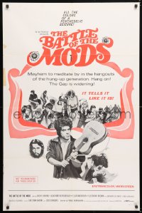 6j090 BATTLE OF THE MODS 1sh 1966 psychedelic Crazy Baby, restless for a new sound, a new kick!