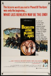 6j111 BENEATH THE PLANET OF THE APES 1sh 1970 sequel, what lies beneath may be the end!