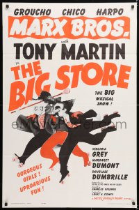 6j123 BIG STORE 1sh R1962 great art of the Marx Brothers, Groucho, Harpo & Chico!