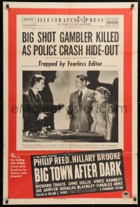 6j125 BIG TOWN AFTER DARK 1sh 1948 big shot gambler killed as police crash hide-out!