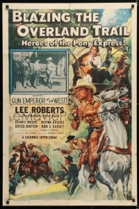 6j140 BLAZING THE OVERLAND TRAIL chapter 1 1sh 1956 Glenn Cravath art of Heroes of the Pony Express!