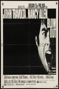 6j145 BLOW OUT 1sh 1981 John Travolta, Brian De Palma, murder has a sound all of its own!