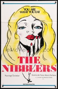 6j635 NIBBLERS Canadian 1sh 1976 Parties raides, art of Christine Chanoine, you are what you eat!