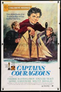 6j183 CAPTAINS COURAGEOUS 1sh R1973 Spencer Tracy, Freddie Bartholomew, Lionel Barrymore!