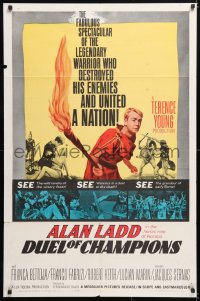 6j285 DUEL OF CHAMPIONS 1sh 1964 Alan Ladd destroyed his enemies and united a nation!