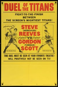 6j286 DUEL OF THE TITANS style B 1sh 1963 Corbucci, Steve Hercules Reeves vs Gordon Tarzan Scott!