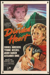 6j269 DIVIDED HEART English 1sh 1955 Borchers gives up her child to foster parents in World War II!
